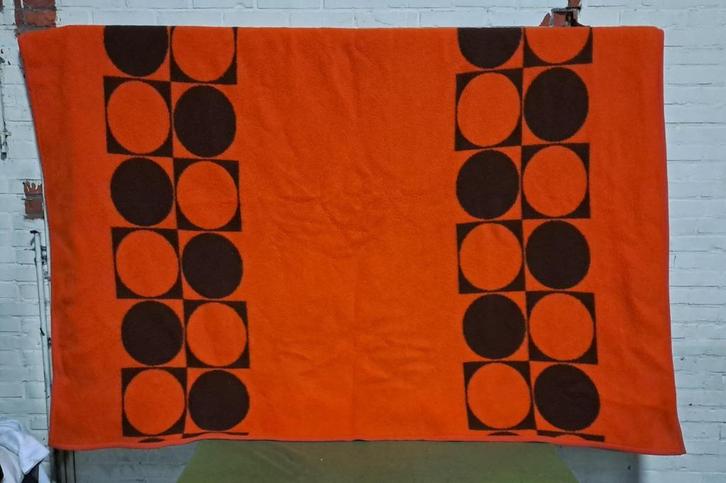 Vintage deken jaren '70 - 200 x 220 cm, Huis en Inrichting, Woonaccessoires | Plaids en Woondekens, Gebruikt, Ophalen of Verzenden