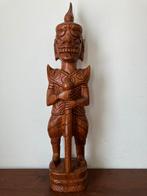 Beeld hout azie tempelwachter, Verzenden
