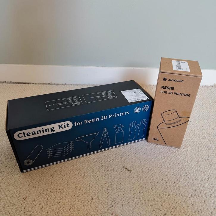 Anycubic 3D Print Cleaning Kit + 1 kg Standard Resin (Gray), Computers en Software, 3D Printers, Nieuw, Ophalen of Verzenden