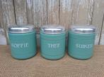 Debrocantekip - mintgroene koffie thee suiker - gaaf, Antiek en Kunst, Antiek | Emaille, Ophalen of Verzenden
