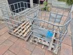 2x ibc krat met houten bodem. O.a. voor haardhout., Doe-het-zelf en Verbouw, Ophalen, Gebruikt, 100 cm of meer, 60 cm of meer