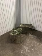 Bijzet Tafel Setje, Minder dan 55 cm, Gebruikt, Metaal of Aluminium, Rechthoekig