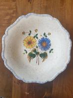 Handgeschilderde Duitse decoratieve schaal uit jaren 30, Ophalen of Verzenden, Gebruikt, Rond