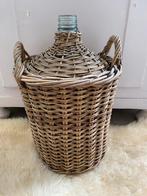 Vintage rieten grote mandfles / gistfles met handvaten, Ophalen of Verzenden, Zo goed als nieuw