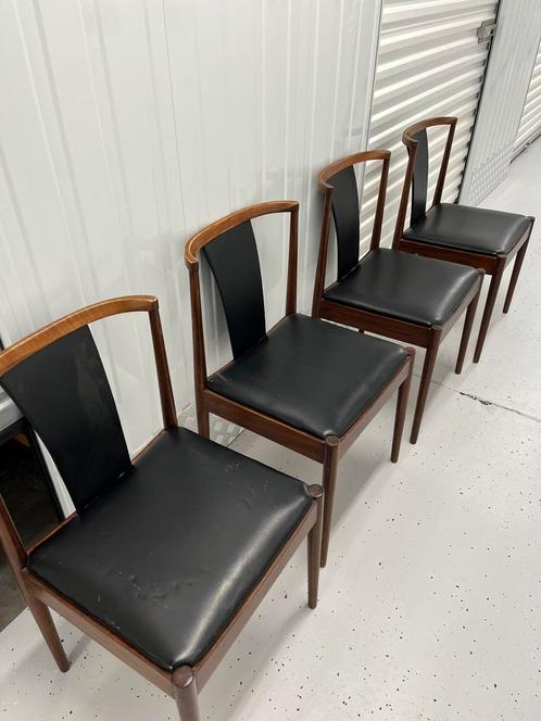 Casala jaren 60 vintage Duits design, Huis en Inrichting, Stoelen, Gebruikt, Vier, Leer, Zwart, Ophalen