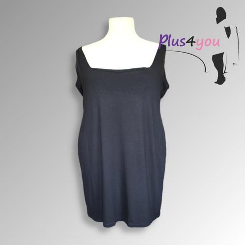 30445 Zgan Zwarte lange top Created with love mt 54  H14, Kleding | Dames, Grote Maten, Zo goed als nieuw, Blouse of Tuniek, Zwart