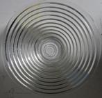 schaal serveer fruit rond cirkels glas decoratie sier 25cm, Schaal, Rond, Ophalen of Verzenden, Glas