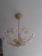KROONLUCHTER ~ Smeedijzer met KRISTAL ~ Italiaans HANDWERK, Huis en Inrichting, Lampen | Kroonluchters, Ophalen, Zo goed als nieuw