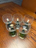 5 Roemer Wijnglazen met groene voet, Huis en Inrichting, Keuken | Servies, Ophalen, Glas of Glazen, Gebruikt, Glas