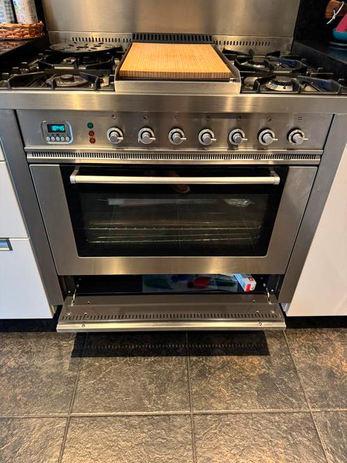 Boretti gasfornuis, Witgoed en Apparatuur, Fornuizen, Gebruikt, Vrijstaand, Gas, 5 kookzones of meer, 90 tot 95 cm, 60 cm of meer