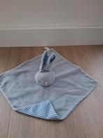 Knuffeldoekje Bambino grijs blauw wit gestreept L705, Kinderen en Baby's, Ophalen of Verzenden, Zo goed als nieuw, Konijn