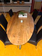 Industriële Houten tafel. Moet weg! 6 persoons, 200 cm of meer, Vijf personen of meer, Rechthoekig, 50 tot 100 cm
