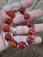 Set b.u. carneool ketting 30 cm , armband en oorbellen, Verzenden, Nieuw, Rood, Steen of Mineraal