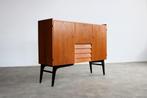 vintage sideboard | wandkast | jaren 60 | Zweeds, Gebruikt, Ophalen of Verzenden, 25 tot 50 cm, Glas