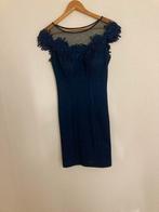 Elegante blauwe jurk - Model Deposer, Kleding | Dames, Blauw, Ophalen of Verzenden, Zo goed als nieuw, Maat 36 (S)