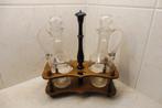 Antiek kristallen olie en azijnstel - Nederland - 1870/1890, Ophalen of Verzenden
