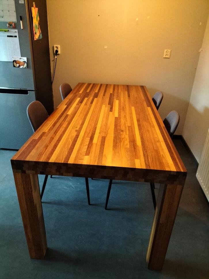 Massief Houten Eettafel - 6 Persoons, Huis en Inrichting, Tafels | Eettafels, Ophalen