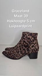 Graceland Luipaard Enkellaarsjes Maat 39, Bruin, Lage of Enkellaarzen, Ophalen of Verzenden, Zo goed als nieuw