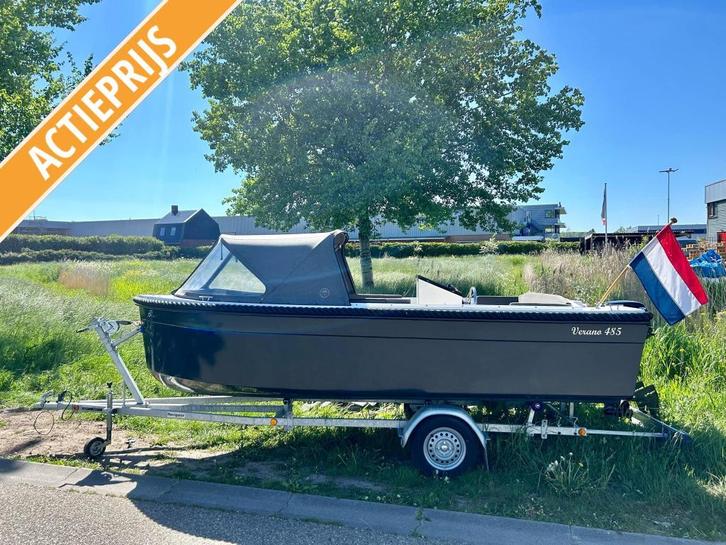 Nette Verano 485 |15 pk Suzuki Powertilt en Marlin trailer, Watersport en Boten, Sloepen, Gebruikt, 10 tot 30 pk, 3 tot 6 meter