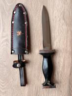 Vintage Solingen Laarsmes / Boot Knife incl. lederen schede, Verzamelen, Ophalen of Verzenden, Marine, Duitsland, Mes of Dolk
