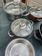pannenset incl koekepan en serveerschalen, Ophalen, Overige materialen, Overige typen, Zo goed als nieuw