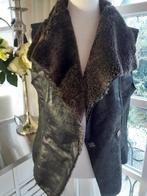 Zwart-bruin bodywarmer marc cain, 36-38/nr.3, Zgan., Verzenden, Zo goed als nieuw, Maat 38/40 (M), Bruin