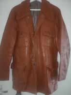 Vintage echte leren jas '70s! Maat M, Kleding | Heren, Jassen | Winter, Ophalen of Verzenden, Zo goed als nieuw, Bruin