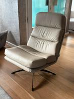 Beige draaifauteuil Sven INNO living Leer / Stof z.g.a.n, Huis en Inrichting, Fauteuils, Ophalen, 75 tot 100 cm, Zo goed als nieuw