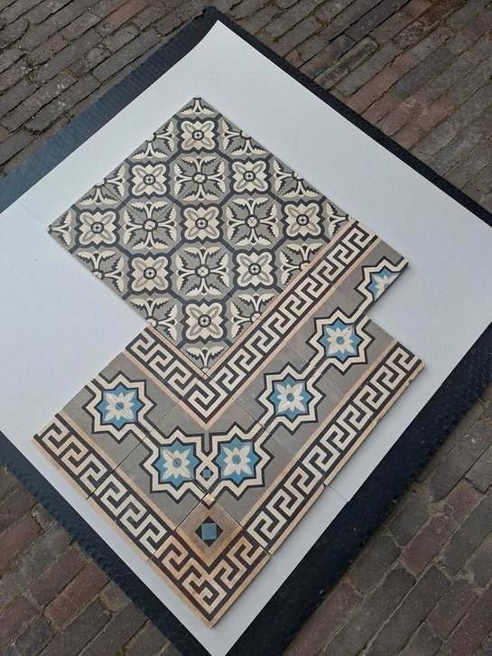Te Koop: partij oude keramische vloertegels 13,5 m2 compleet, Doe-het-zelf en Verbouw, Tegels, Gebruikt, Vloertegels, Keramiek