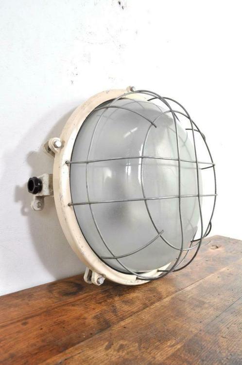 Industriële plafondlampen met kooi plafondlamp kooilamp, Huis en Inrichting, Lampen | Plafondlampen, Gebruikt, Ophalen of Verzenden