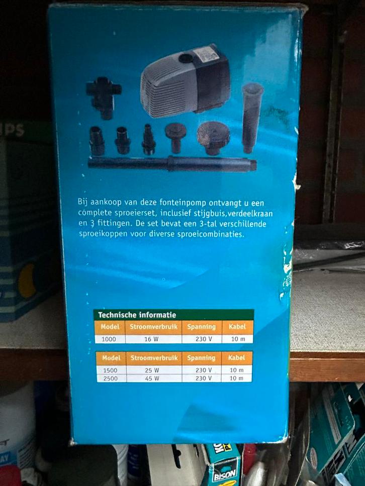 Intratuin Fonteinpomp - Complete Sproeierset, Tuin en Terras, Waterpompen, Zo goed als nieuw, Elektrisch, Dompelpomp, Ophalen of Verzenden