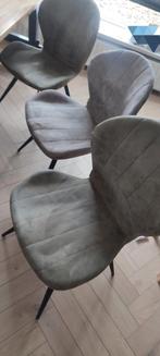 3 MX Sofa Vinny eetkamerstoelen - olijfgroen & taupe, Ophalen, Gebruikt, Overige kleuren, Drie