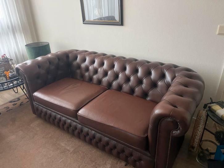 chesterfield bank sprinvale, Huis en Inrichting, Banken | Bankstellen, Gebruikt, Rechte bank, Driepersoons, 200 tot 250 cm, 75 tot 100 cm