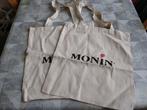 2 Linnen Tasjes Monin Opdruk - Shopper, Ophalen, Nieuw, Beige, Shopper