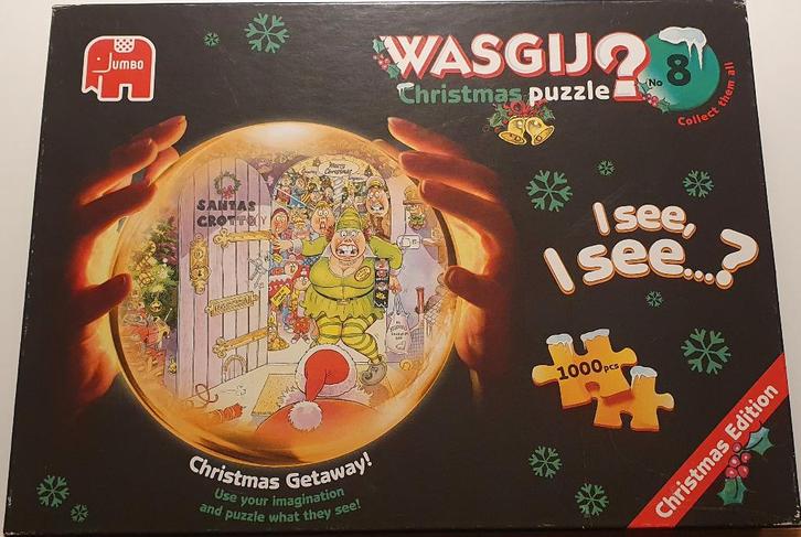 WASGIJ CHRISTMAS 8 "CHRISTMAS GETAWAY", Hobby en Vrije tijd, Denksport en Puzzels, Gebruikt, Legpuzzel, 500 t/m 1500 stukjes, Ophalen of Verzenden