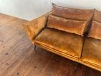 Grote okergele velvet bank 300 cm., Huis en Inrichting, Banken | Bankstellen, Ophalen, Zo goed als nieuw, Nvt, Nvt