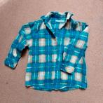 Blauw/wit geblokt jongens overhemd, maat 134, Re-member, Overhemd of Blouse, Ophalen of Verzenden, Zo goed als nieuw