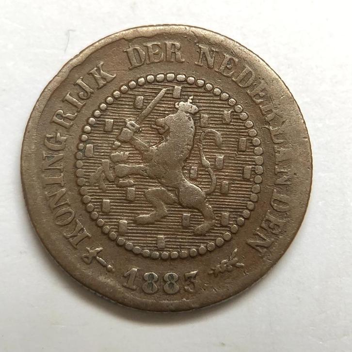 Halve cent 1883. Fr+., Postzegels en Munten, Munten | Nederland, Losse munt, Overige waardes, Koning Willem III, Ophalen of Verzenden