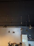 Vintage Hanglampen Set, Gebruikt, Vintage, Ophalen of Verzenden, Metaal