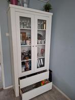 Witte Karwei Vitrinekast, Huis en Inrichting, Kasten | Dressoirs, Ophalen, Gebruikt, 50 tot 100 cm, Glas