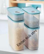 Tupperware 4x ruimtespaarders turquoise timekeepers set, Ophalen of Verzenden, Nieuw, Bus of Trommel
