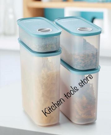 Tupperware 4x ruimtespaarders turquoise timekeepers set beschikbaar voor biedingen
