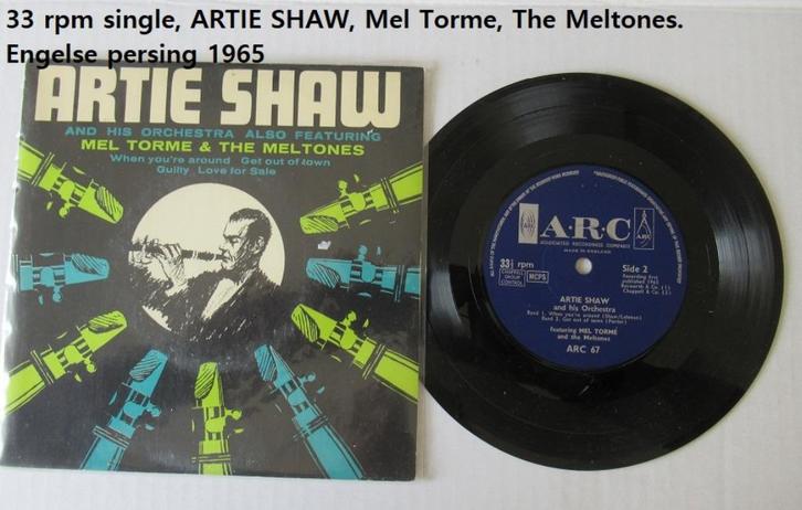JAZZ, ARTI SHAW, 2 x EP 1965 en 1957, Cd's en Dvd's, Vinyl | Jazz en Blues, Zo goed als nieuw, Jazz, 1940 tot 1960, Overige formaten