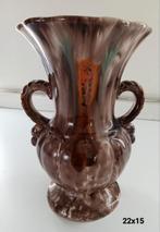 Mid Century JASBA keramiek vaas met 2 oren, Antiek en Kunst, Antiek | Vazen, Ophalen of Verzenden