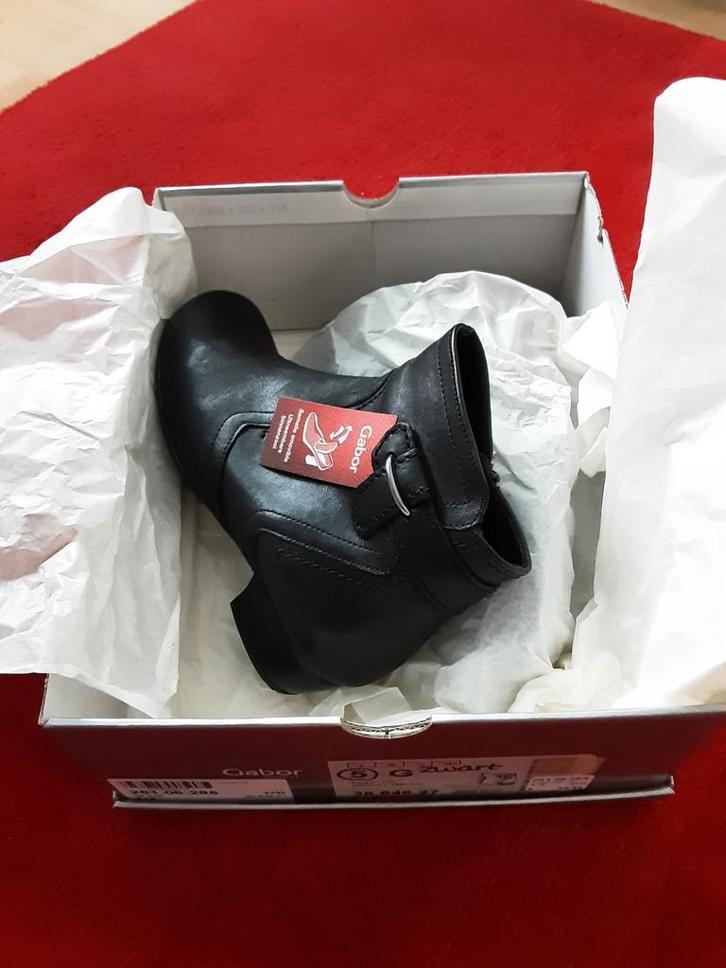 Gabor Zwarte Leren Laarsjes - Nieuw!, Kleding | Dames, Schoenen, Nieuw, Lage of Enkellaarzen, Zwart, Ophalen of Verzenden