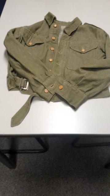 Engelse denim battle dress jacket ww 2 beschikbaar voor biedingen