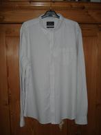 Nieuwe gestreepte heren blouse bloes wit/grijs Mt XL Katoen, Kleding | Heren, Overhemden, Nieuw, Ophalen of Verzenden, Wit