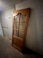 Klassieke houten binnendeur met glas, Doe-het-zelf en Verbouw, Deuren en Horren, Ophalen, Gebruikt, 80 tot 100 cm, Binnendeur