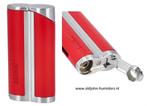 ADORINI   SIGAARAANSTEKER JETFLAME RED/SILVER + BOOR  sas28, Verzenden, Nieuw, Aansteker