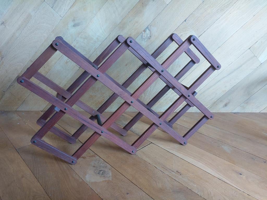 Vintage wijnrek, 5 tot 15 flessen, Ophalen of Verzenden, Zo goed als nieuw, Minder dan 50 cm